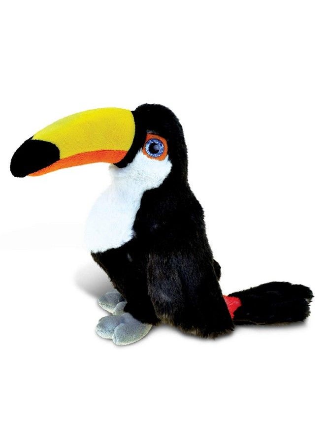 Puzzled Dollibu Plush Toucan Stuffed Animal Soft Fur Huggable Tropical Toucan Adorable Playtime Toucan Plush Toy Cute Jungle Bird Cuddle Gift For Kids & Adults 8 Inch  - Image 1