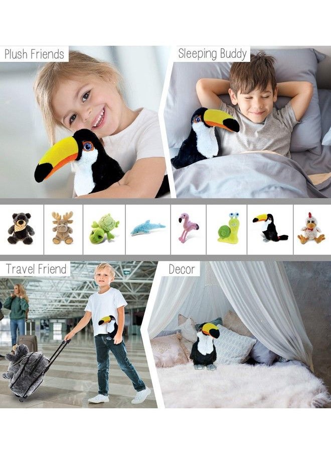 Puzzled Dollibu Plush Toucan Stuffed Animal Soft Fur Huggable Tropical Toucan Adorable Playtime Toucan Plush Toy Cute Jungle Bird Cuddle Gift For Kids & Adults 8 Inch  - Image 5