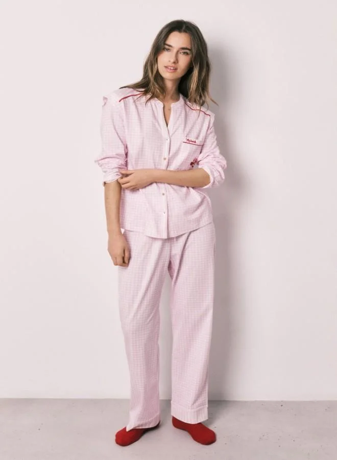 women'secret Cotton mandarin collar long pyjamas