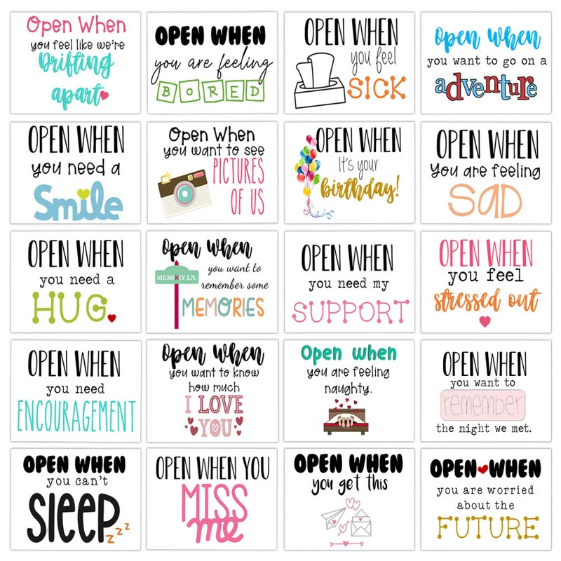 Ohmique 20 Pieces Open When Envelopes - Open When Letters Kit Long Distance Relationship Gifts, Open When Envelopes for Boyfriend, College Going Away Gifts, Open Me When Leaving Home Gift for Girlfriend - Image 1