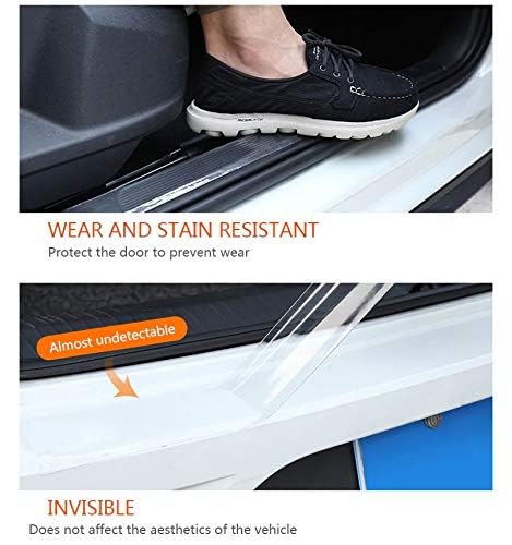 VINSU High Gloss Anti Scratch White Carbon Fiber Paint Protection Film Tape PPF for Car Protection & Decoration for All Car Door Transparent Carbon Fiber Seal Strip Door Edge Guard (Transparent) PVC - Image 3