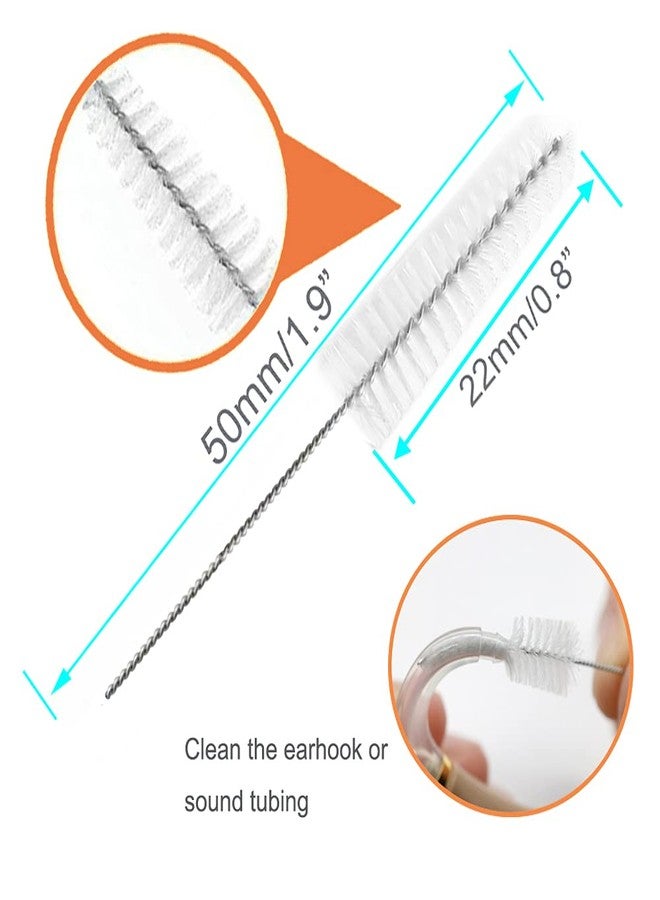 Anico Hearing Aid Vent Earhook Tube Cleaning Brush Kit Tools Accessories with Carry Case (White- Pack of 10) - Image 3