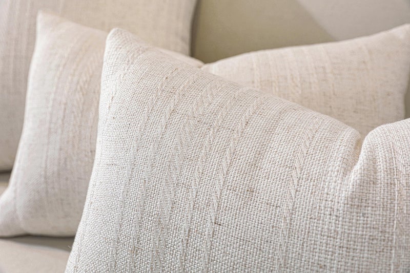 QDTTSRY Decorative Neutral Striped Lumbar Throw Pillow Covers Set of 2-20x12 Inch Boho Farmhouse Pillow Covers, Breathable & Soft Neutral Linen Blend Cushion Covers for Couch Sofa Bedroom Living Room - Image 5