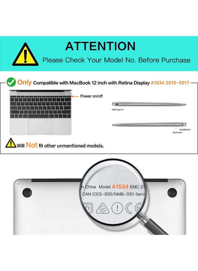 Hard Shell Case Protective Snap On Cover Compatible with MacBook 12 Inch Hard Case 2017 2016 2015 Release Model A1534 with Retina Display (Matte White) - Image 4