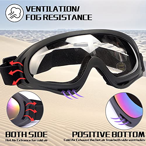 LOEO Motorcycle Goggles 2 Pack-ATV Dustproof Dirt Bike Goggles for Ski Racing Riding, Off Road Waterproof Motocross Goggles - Image 5