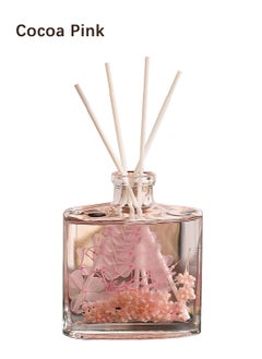 JULY WND Flower Reed Diffuser with Incense Diffuser Sticks and Preserved Flower Flame Free Long Lasting Natural Elegant Air Freshener Odor Eliminator for Home Office Bedroom Gift 120ml Cocoa Sweet Aroma  - Image 1