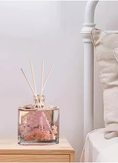 JULY WND Flower Reed Diffuser with Incense Diffuser Sticks and Preserved Flower Flame Free Long Lasting Natural Elegant Air Freshener Odor Eliminator for Home Office Bedroom Gift 120ml Cocoa Sweet Aroma  - Image 2