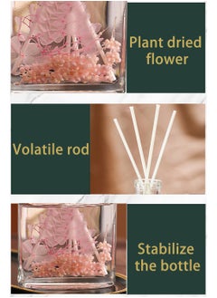 JULY WND Flower Reed Diffuser with Incense Diffuser Sticks and Preserved Flower Flame Free Long Lasting Natural Elegant Air Freshener Odor Eliminator for Home Office Bedroom Gift 120ml Cocoa Sweet Aroma  - Image 4