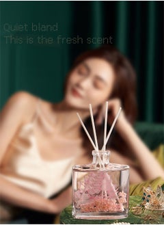 JULY WND Flower Reed Diffuser with Incense Diffuser Sticks and Preserved Flower Flame Free Long Lasting Natural Elegant Air Freshener Odor Eliminator for Home Office Bedroom Gift 120ml Cocoa Sweet Aroma  - Image 3