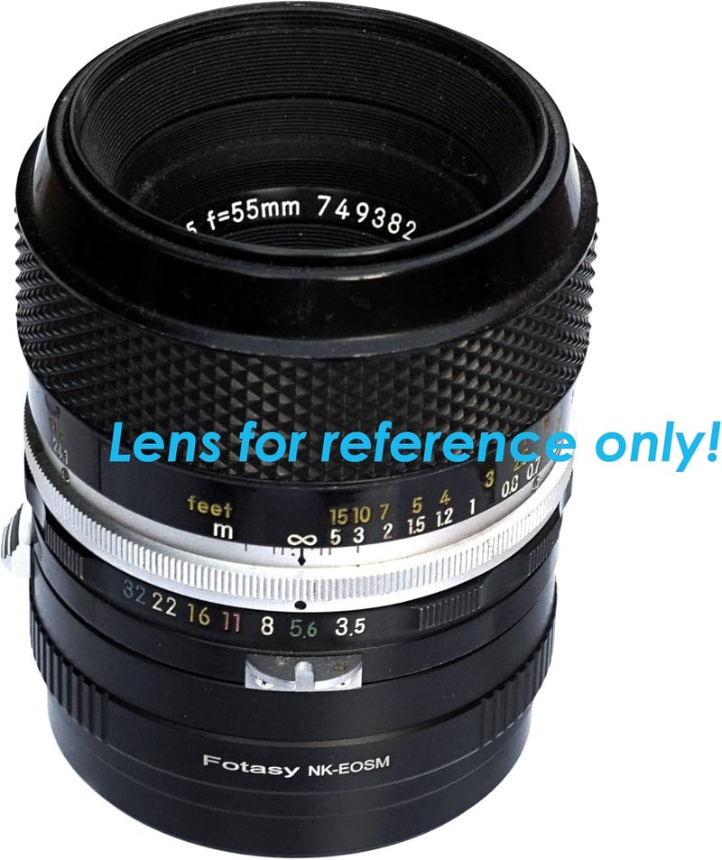 Fotasy محول عدسة Nikkor F Mount إلى Canon EF-M، محول NK F Mount EFM، محول EFM NK، متوافق مع كاميرات Canon EF M Mount بدون مرآة EOS M M2 M3 M5 M6 M6 Mark II M10 M50 M100 M200 M200 - Image 5
