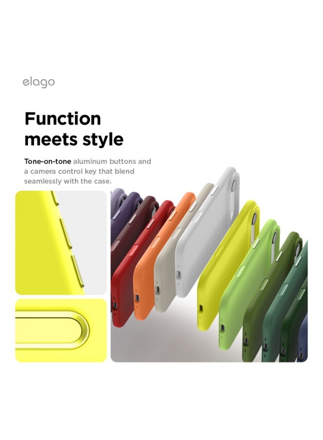Elago Magnetic Liquid Silicone for iPhone 17 Air case cover [Camera Control Button Cover] compatible with MagSafe Shockproof - Neon Yellow - Image 4