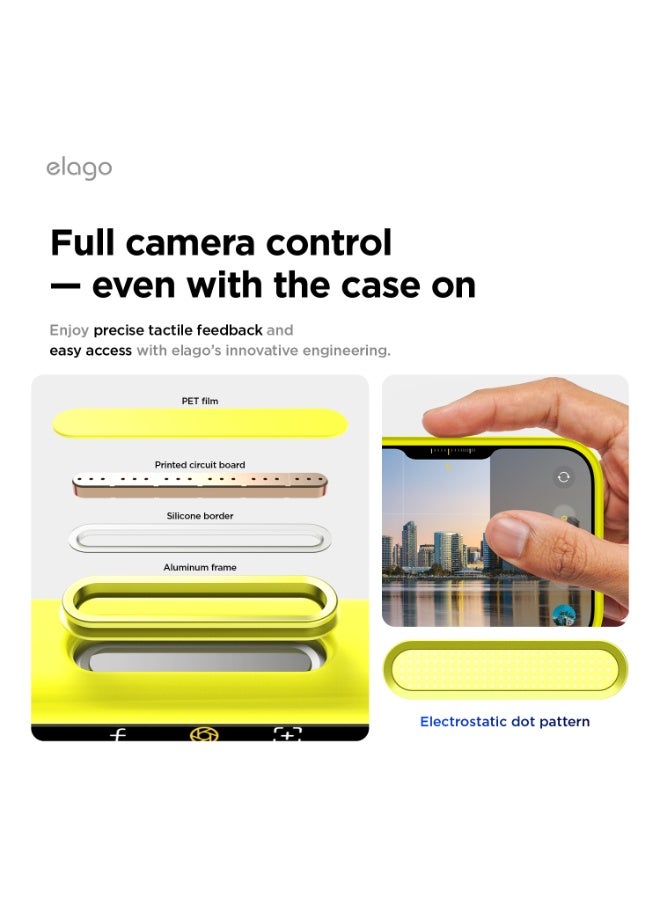 Elago Magnetic Liquid Silicone for iPhone 17 Air case cover [Camera Control Button Cover] compatible with MagSafe Shockproof - Neon Yellow - Image 3