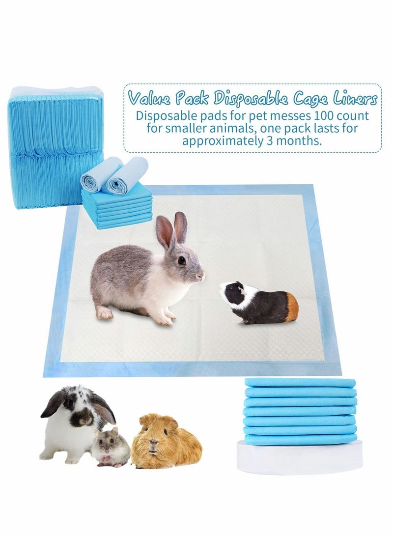 Y&D Pee Pads, 100 Pcs Disposable Absorbent Quick Drying Leak-Proof Pads for Potty Training Hedgehog, Dog, Hamster, Chinchilla, Cat, Reptile and Other Small Animal, Blue  - Image 2