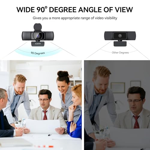 AUSDOM AF640 1080P Webcam with Microphone, 90°FOV USB PC Camera Webcam with Privacy Cover, Plug and Play Computer Camera for Online Calling/Conferencing, Zoom/Skype/YouTube, Laptop/PC - Image 5