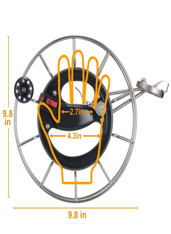 MIGREON Metal Stainless Steel Kite Reel with Brake, 11.2" Dia, Safety Lock & Bearing Line Connectors - Smooth Rotation Omnibearing Guide. Waterproof and High-Temperature Resistance with Anti-Cut Gloves. - Image 2