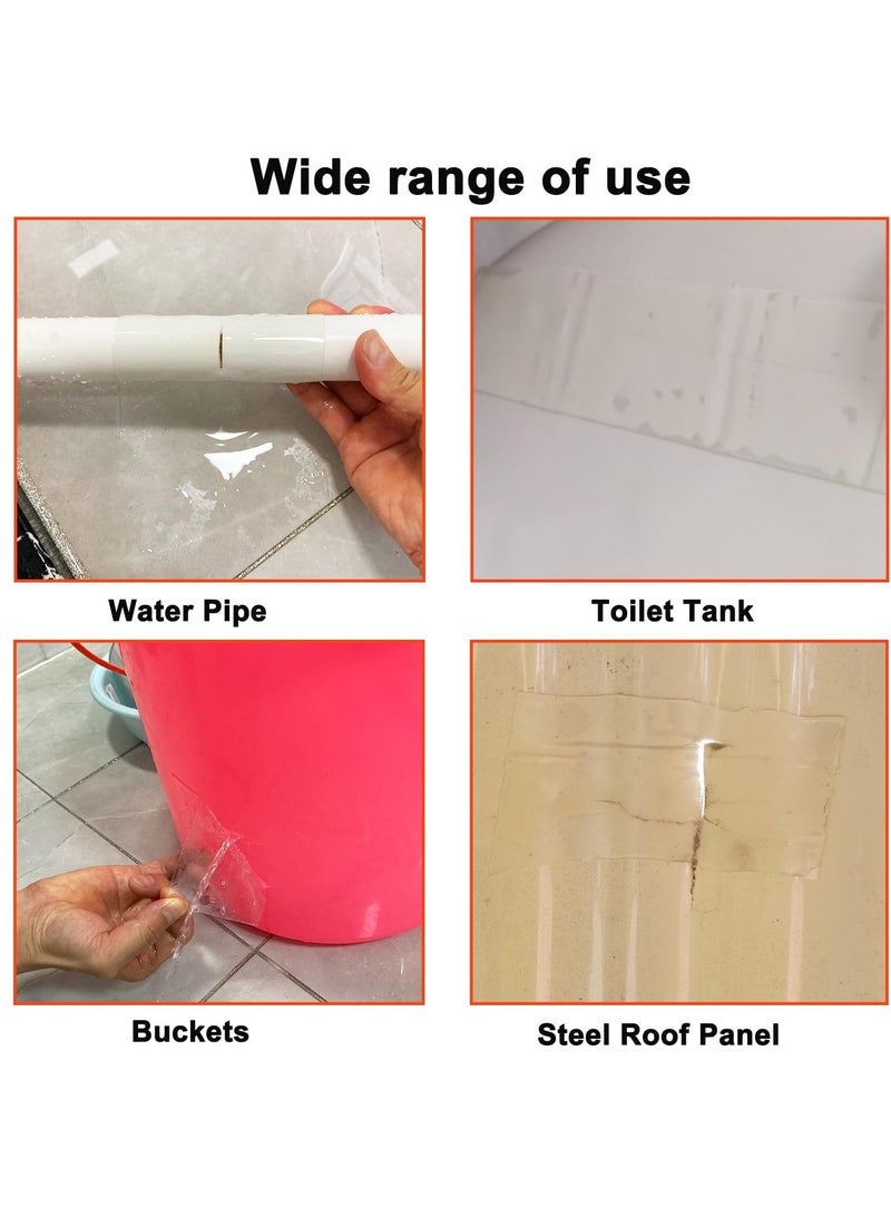 Strong Waterproof Repair Sealing Tape, Leak Repair Tape, Heavy-Duty Sealing Tape, Suitable For Home Rv Roof Pipes And Boat Pool Repairs, Underwater, Indoor And Outdoor, 10 Cm Wide * 1.5 M Long (Tran - Image 4