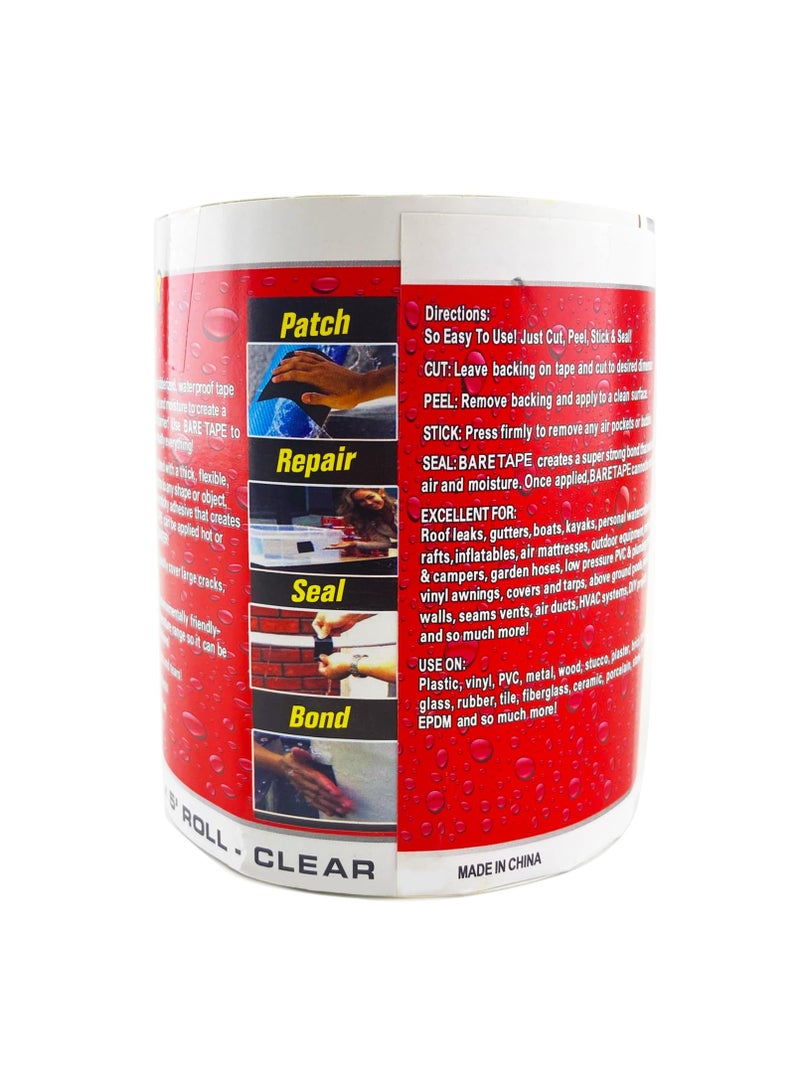 Strong Waterproof Repair Sealing Tape, Leak Repair Tape, Heavy-Duty Sealing Tape, Suitable For Home Rv Roof Pipes And Boat Pool Repairs, Underwater, Indoor And Outdoor, 10 Cm Wide * 1.5 M Long (Tran - Image 5