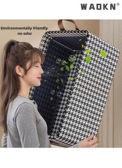 WAOKN 3 Pieces Storage Bins Steel Frame Style Clothing Storage Box, Household Wardrobe Layered Clothing Basket,Cotton Linen Fabric Folding and Organizing Box for Organizing Clothes,Toys,Books  - Image 3