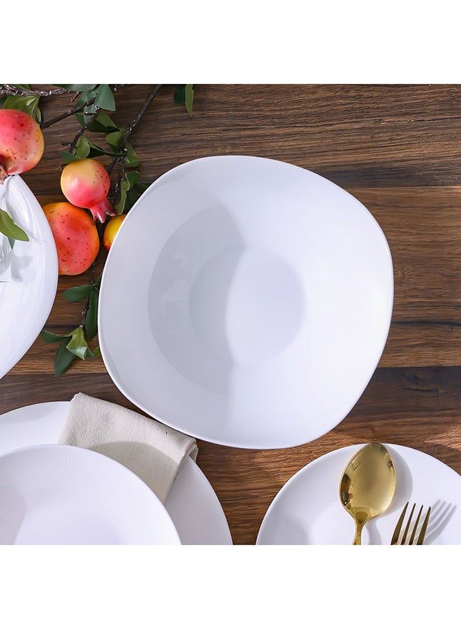 DANUBE HOME Essential Square Opal Salad Bowl – Durable Opal Glass Salad Bowl, Microwave & Dishwasher Safe, Elegant Dinnerware for Home, Kitchen, Restaurants, Perfect for Serving Salads and Fruits White 24Cm - Image 2