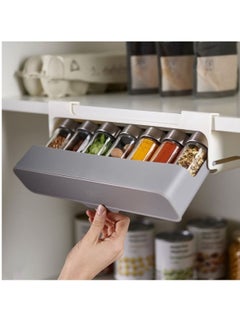 Y&D Hanging Spice Rack and Seasoning Bottle Drawer Storage Organizer Under Shelf Cupboard With 6 Bottles  - Image 1