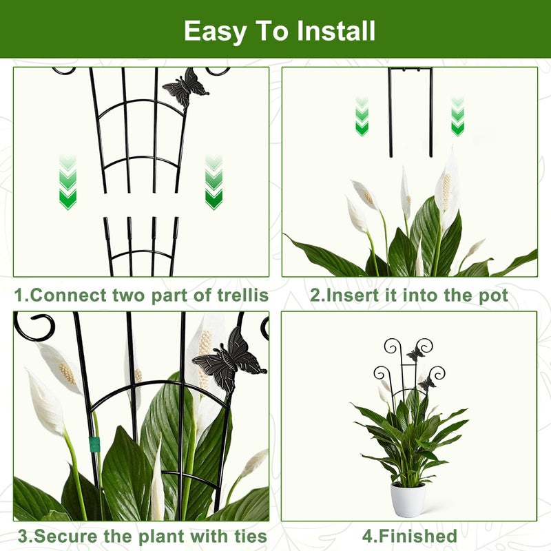 COOMIN 30'' Monstera Plant Support Outdoor, Metal Expandable Plant Supports for Indoor Plants, 2P Garden Trellis for Climbing Plants Indoor - Ivy, Pothos, Philodendron, Hoya - Image 5