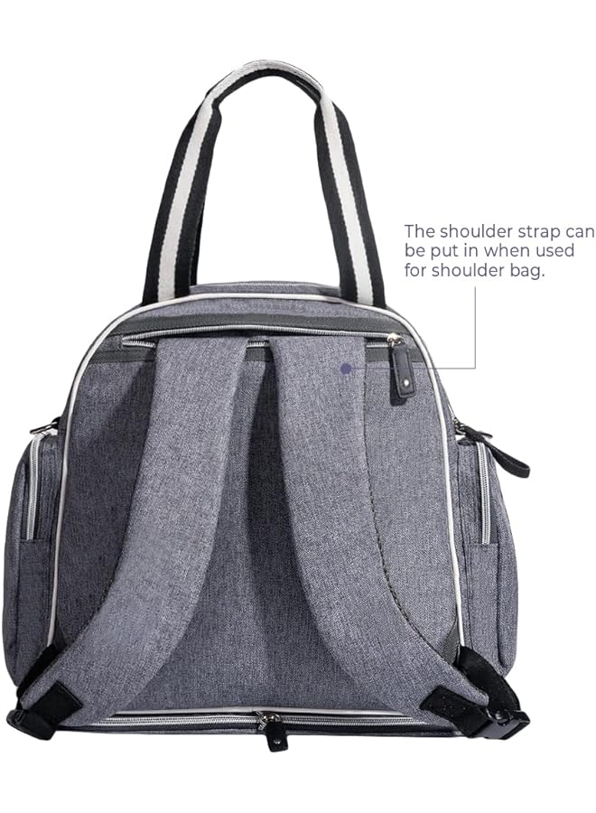 erorex Signature Maternity Diaper Bag Gray + Stroller Hooks - Image 2