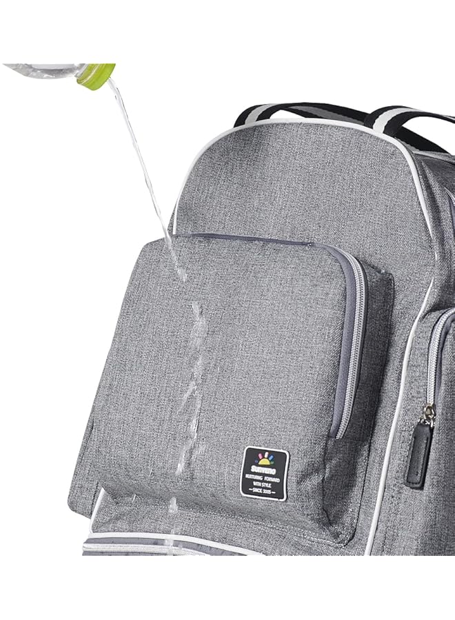 erorex Signature Maternity Diaper Bag Gray + Stroller Hooks - Image 3