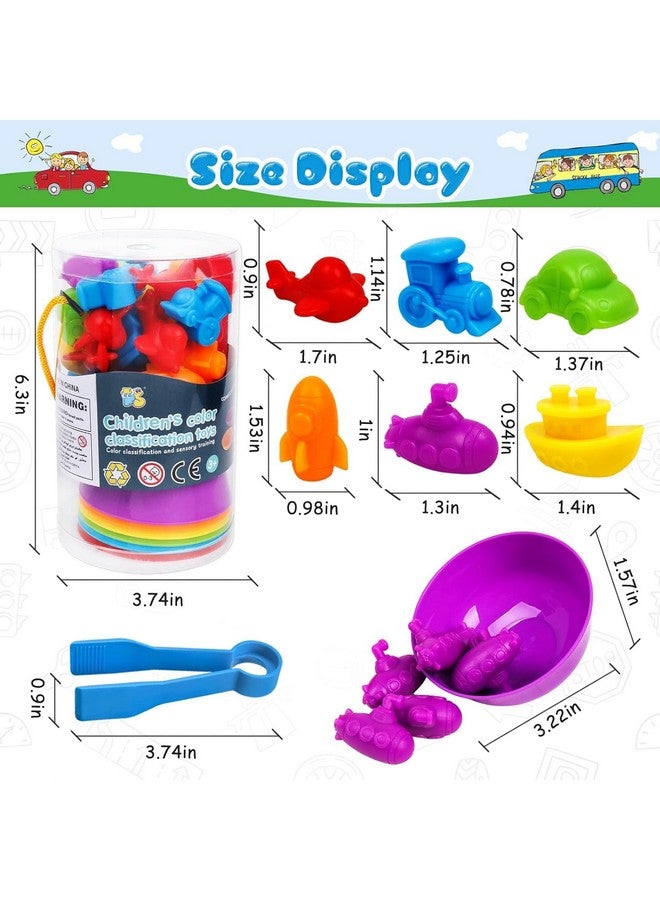 Slipps Counting Transport Matching Game Color Sorting Toys with Bowls Montessori STEM Sensory Training Early Educational Preschool Learning Toy Gift for Toddlers Kids Ages 3 4 5 6 (Transport) - Image 2