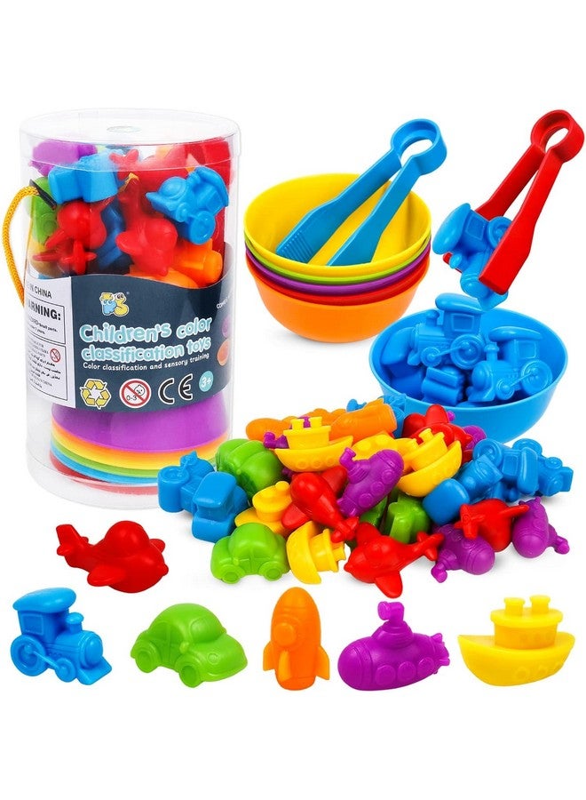 Slipps Counting Transport Matching Game Color Sorting Toys with Bowls Montessori STEM Sensory Training Early Educational Preschool Learning Toy Gift for Toddlers Kids Ages 3 4 5 6 (Transport) - Image 1