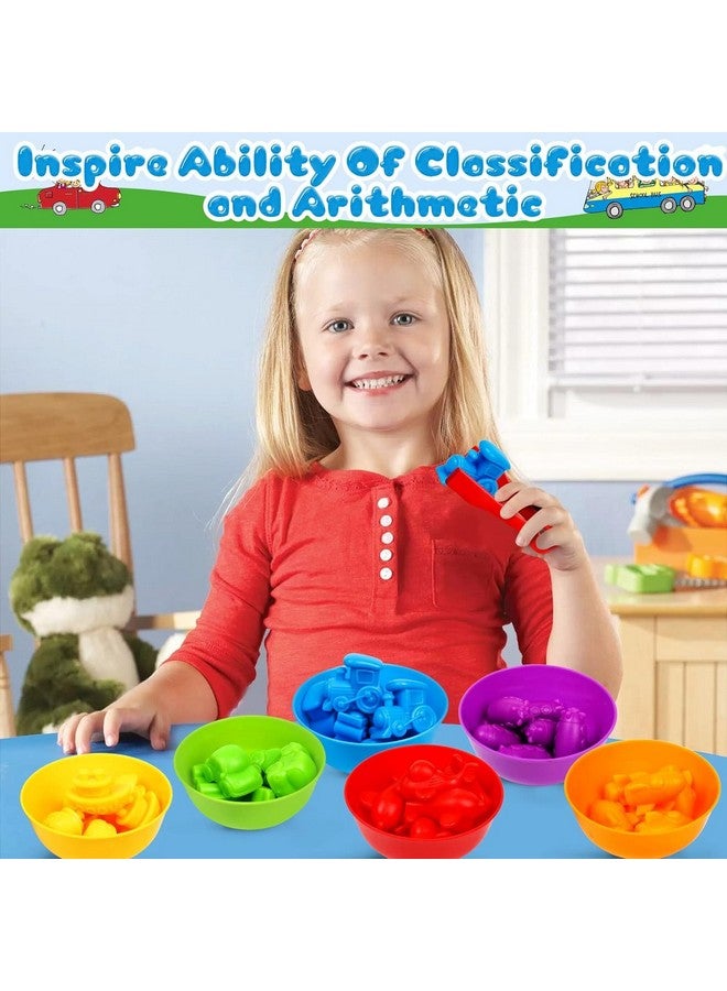 Slipps Counting Transport Matching Game Color Sorting Toys with Bowls Montessori STEM Sensory Training Early Educational Preschool Learning Toy Gift for Toddlers Kids Ages 3 4 5 6 (Transport) - Image 4