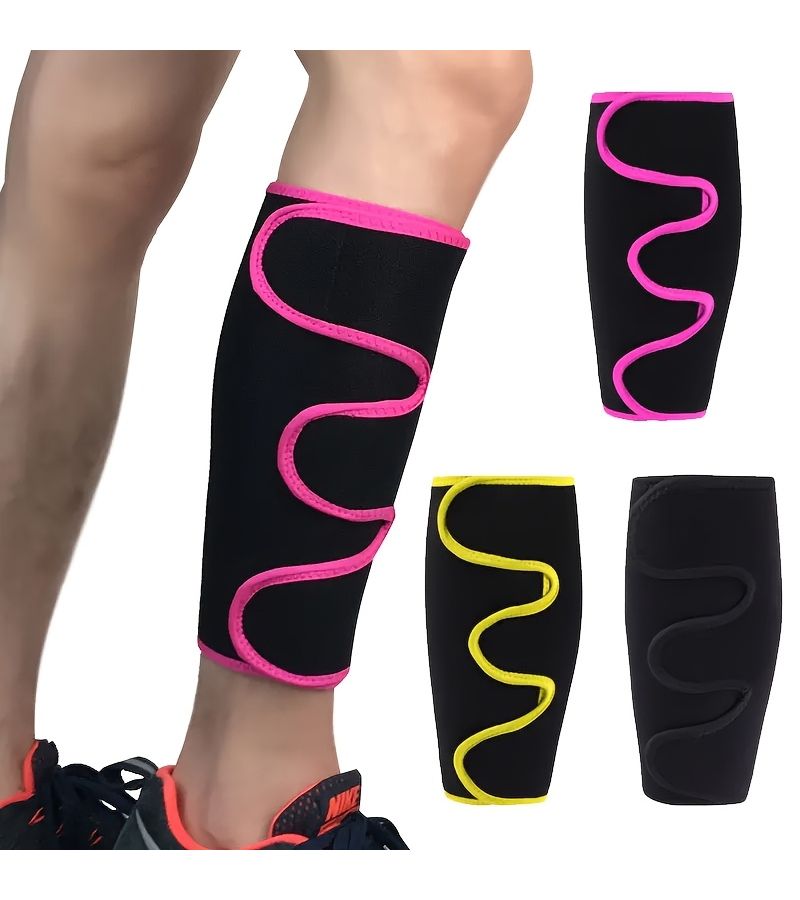 2PC Pink Unisex Adjustable Calf Support Straps for Running Cycling - Image 1