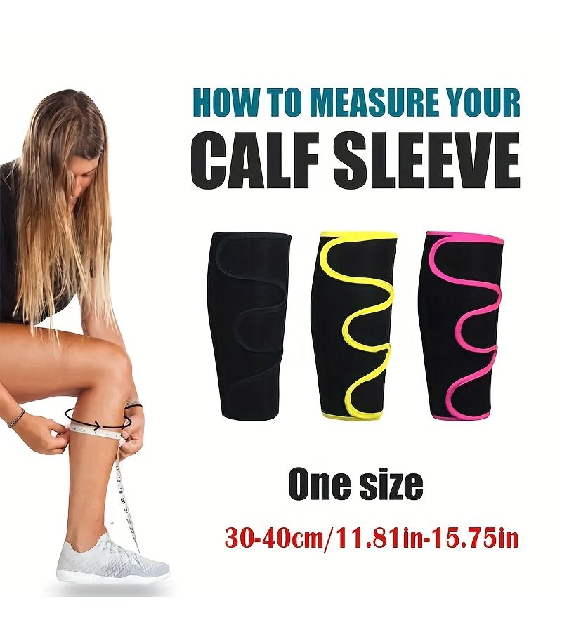 2PC Pink Unisex Adjustable Calf Support Straps for Running Cycling - Image 2