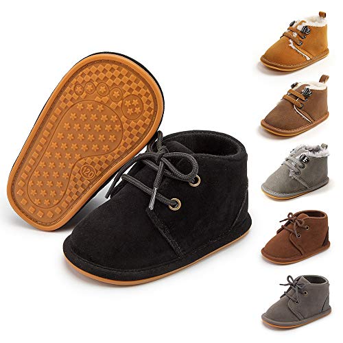 Meckior Baby Booties Newborn Infant Unisex Baby Girls Boys Velvet Rubber Anit-Slip Sole Shoes Toddler Fleece Cozy Winter Warm Prewalker Boots - Image 1