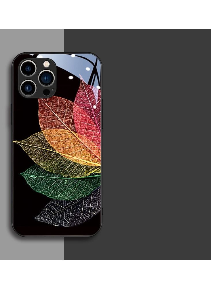 Loquat Back Cover Printed Glass Protective Mobile Phone Case for iPhone