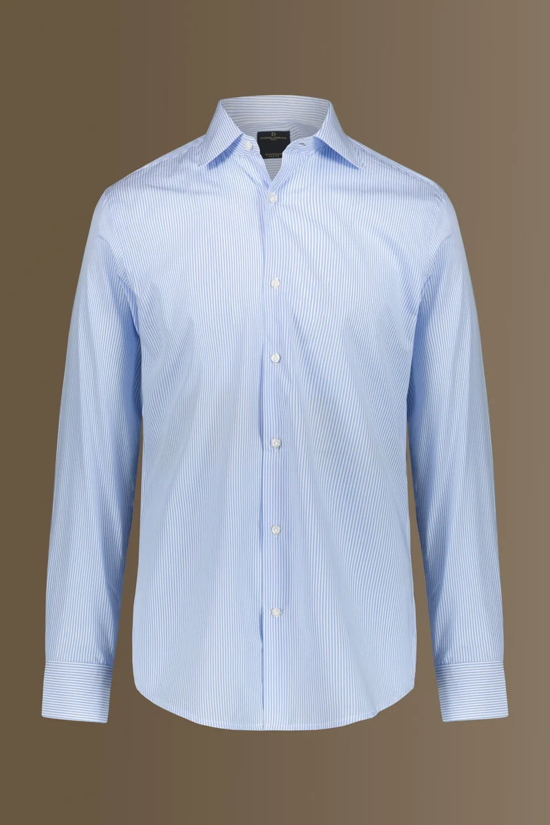 Doppelganger White Classic shirt french collar stripes fabric - White Sky for Men | Best Price UAE