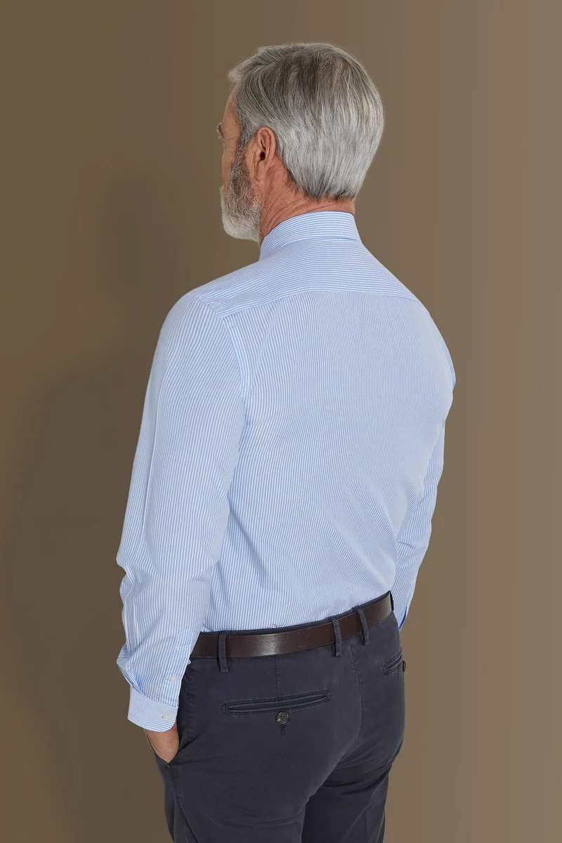 Doppelganger White Classic shirt french collar stripes fabric - White Sky for Men | Best Price UAE