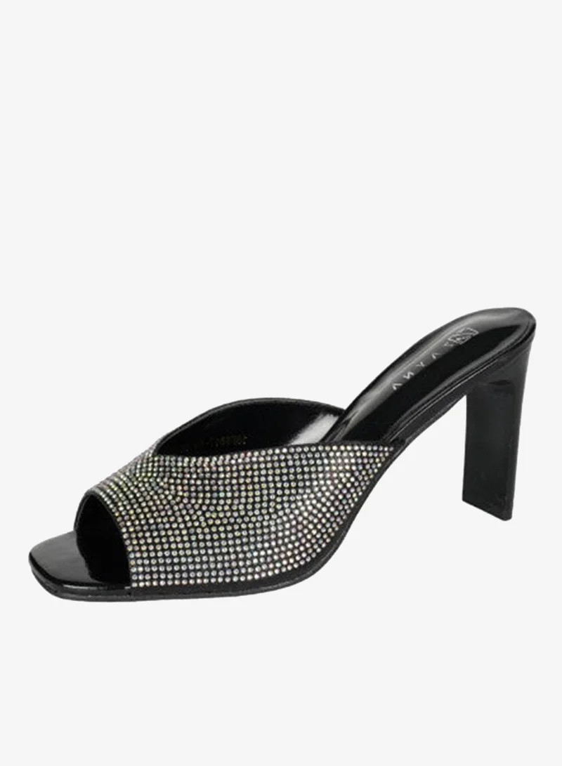 Zayna Black 221-130 Zayna Ladies  High Block Heel Slip on 18F9817-51 Black for Women | Best Price UAE