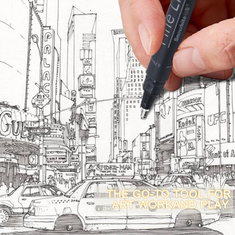 EYEYE Micro Fineliner Pens, Black Drawing Art Pens,12 Archival Pen Waterproof Ink Set Artist Supplies Archival Inking Markers Sketch Outline Pen, Precision Drawing and Sketching Kit - Image 5