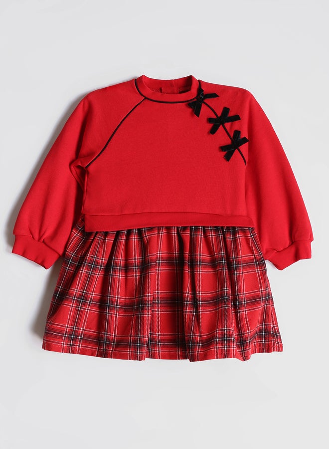 ال سي وايكيكي فستان بناتي بياقة دائرية - Image 1