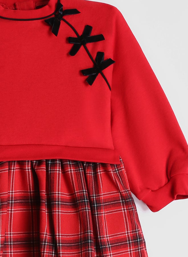 ال سي وايكيكي فستان بناتي بياقة دائرية - Image 3