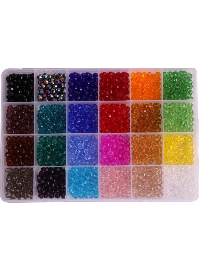Shapenty 24 Colors 6Mm Decorative Hand Briolette Faceted Rondelle Crystal Glass Beads With Hole For Diy Craft Bracelet Necklace Jewelry Making, 1200 Pieces/Box - Image 2