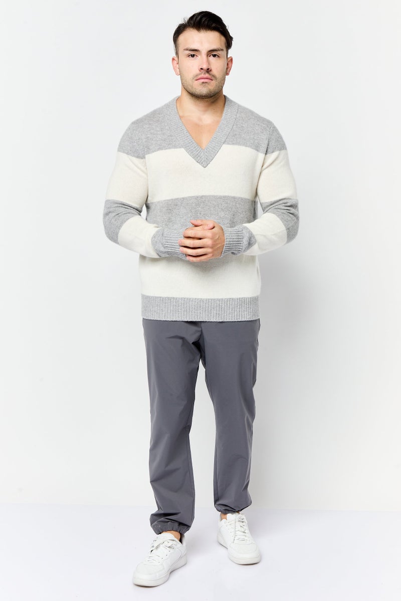 ESPRIT Men V-Neck Yarn Dye Sweater, Multicolor - Image 3