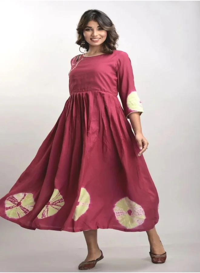 ZERESOUQ Bubblegum Pink Tie- Dye Dress