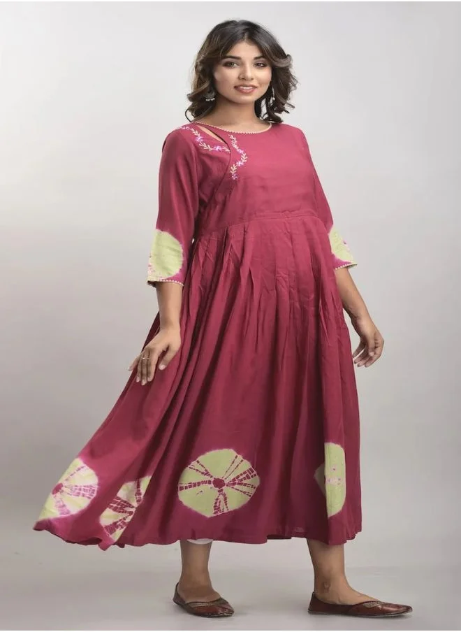 ZERESOUQ Bubblegum Pink Tie- Dye Dress