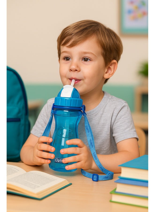 Optimal Silicone Straw Bottle - Blue - Image 3