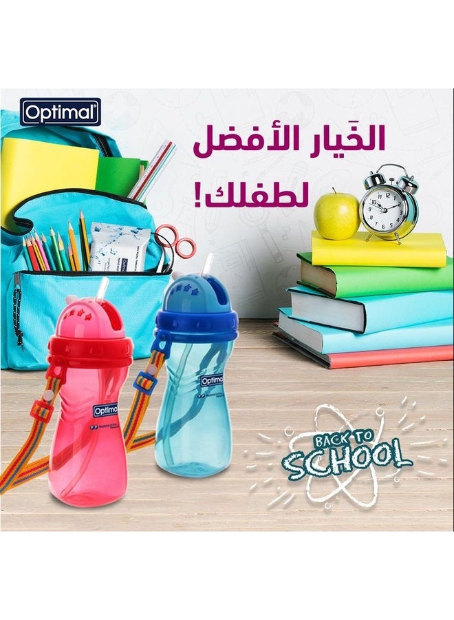 Optimal Silicone Straw Bottle - Blue - Image 4
