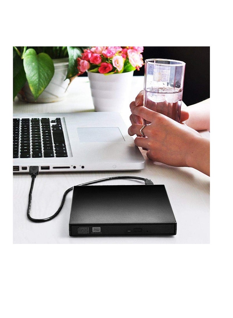 External CD DVD Drive USB 2.0 Slim Portable USB 2.0 CD-RW DVD-RW Reader Writer for Laptop Notebook Desktop - Image 2