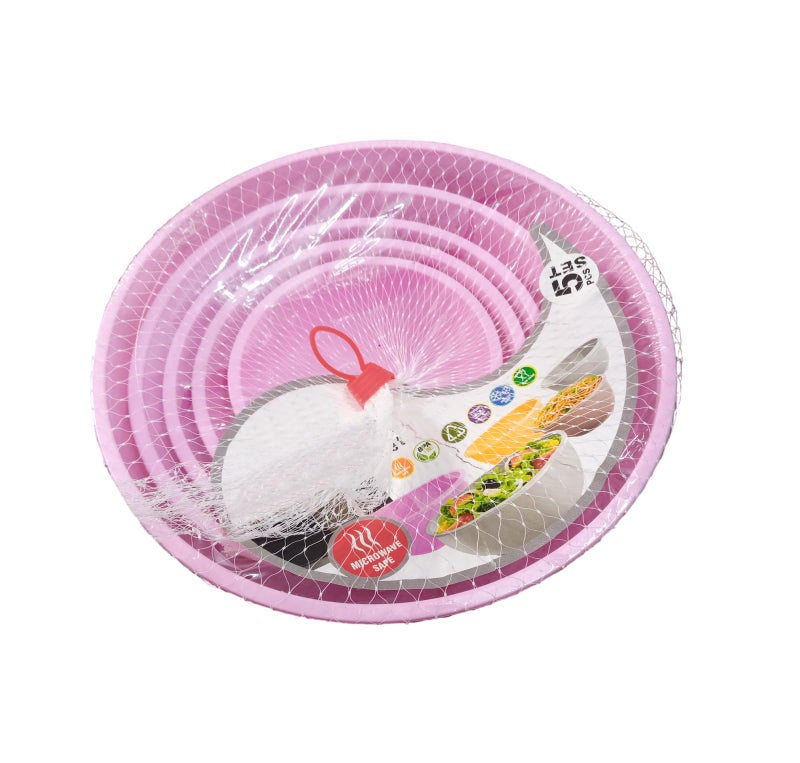 Tekzie 5 Pcs Plastic Mixing Bowls Set, Multi Serving Bowls for Kitchen, Bowls for Space Saving (Any One Color Will Be Sent You as Per Availability) - Image 3
