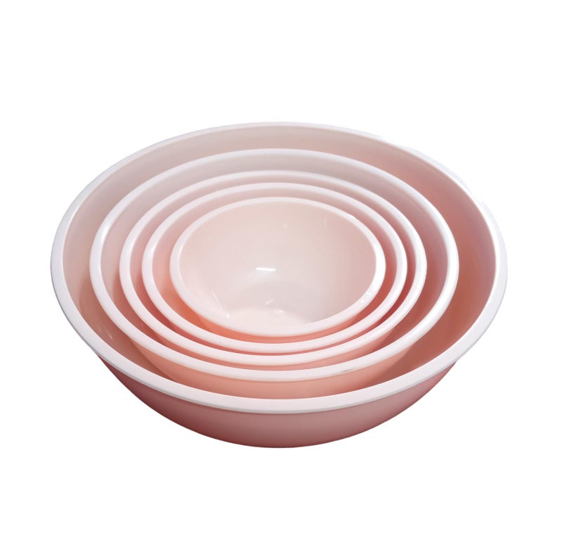 Tekzie 5 Pcs Plastic Mixing Bowls Set, Multi Serving Bowls for Kitchen, Bowls for Space Saving (Any One Color Will Be Sent You as Per Availability) - Image 1