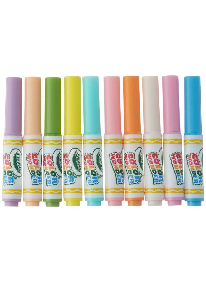 Crayola Color Wonder 10 Mini Markers For Mess Free Coloring Pastel Colors Gift For Kids 3 4 5 6 - Image 1